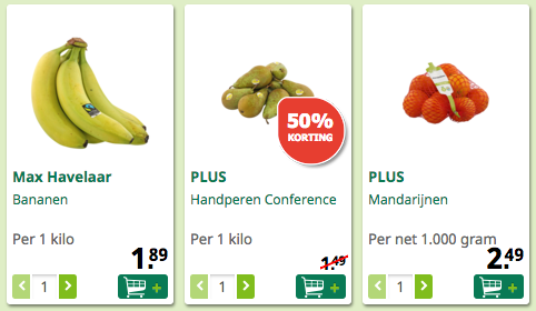 Fruit aanbiedingen PLUS